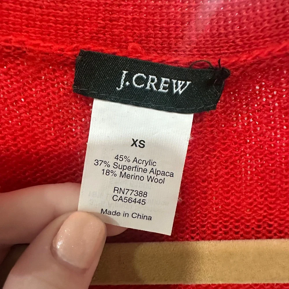 J. Crew Vibrant Red Knit Sweater